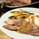 Beer-Braised Brisket with Mustard Sauce